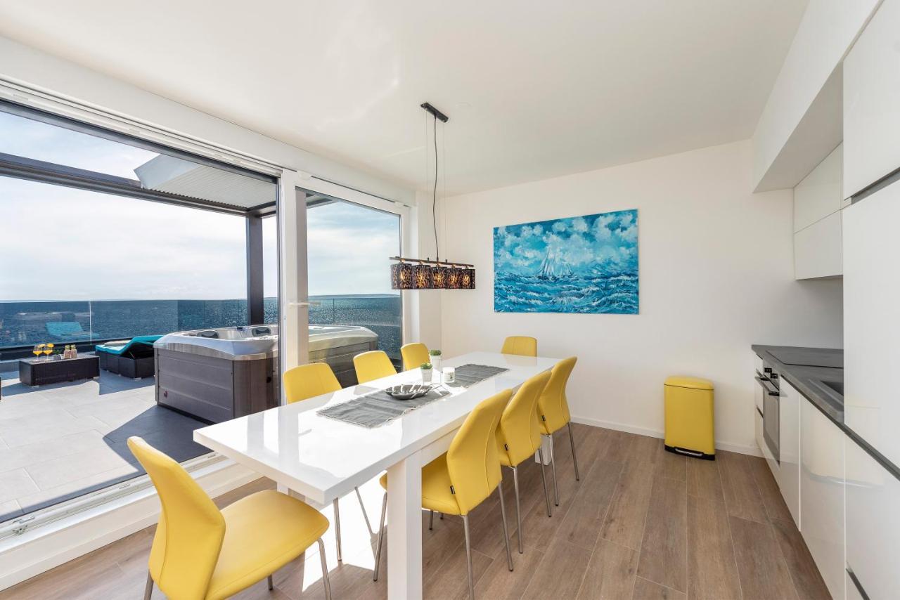 Mediteran Luxury Penthouse With Jacuzzi Mandre Exterior photo