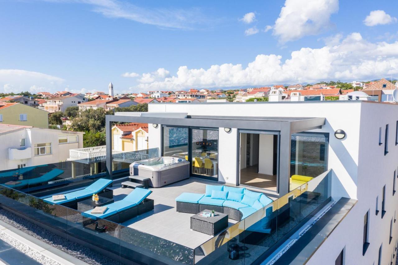 Mediteran Luxury Penthouse With Jacuzzi Mandre Exterior photo